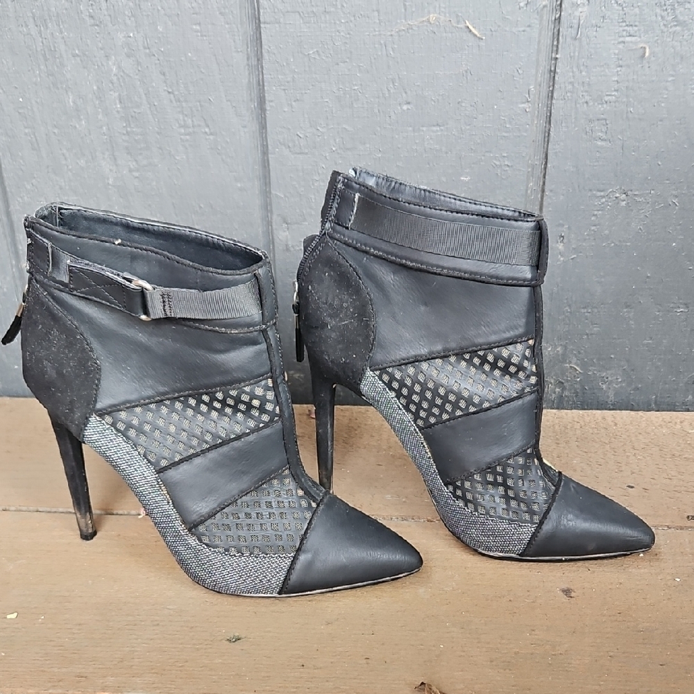 GX by Gwen Stefani Black Mesh Heeled Boots